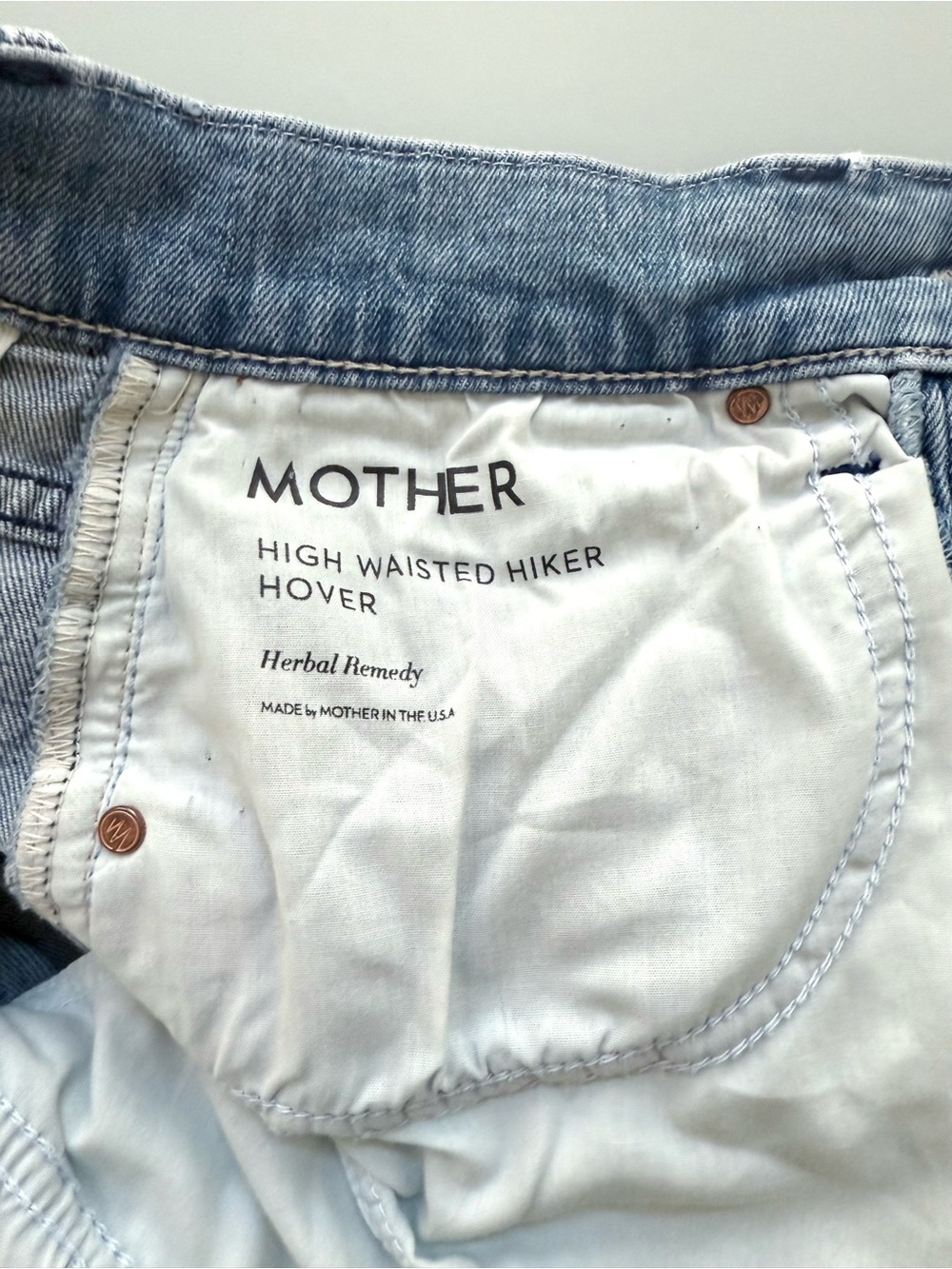 MOTHER The High Waisted Hiker Hover Jeans Herbal Remedy Sz 26 - Picture 6 of 10